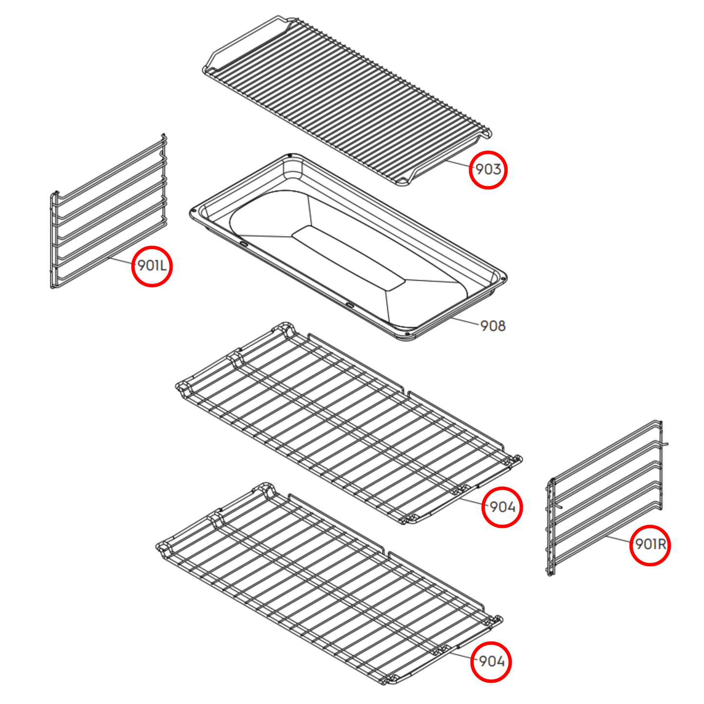 140183183015 Electrolux, Westinghouse Oven Rack Pack 5 Pieces - A18318301