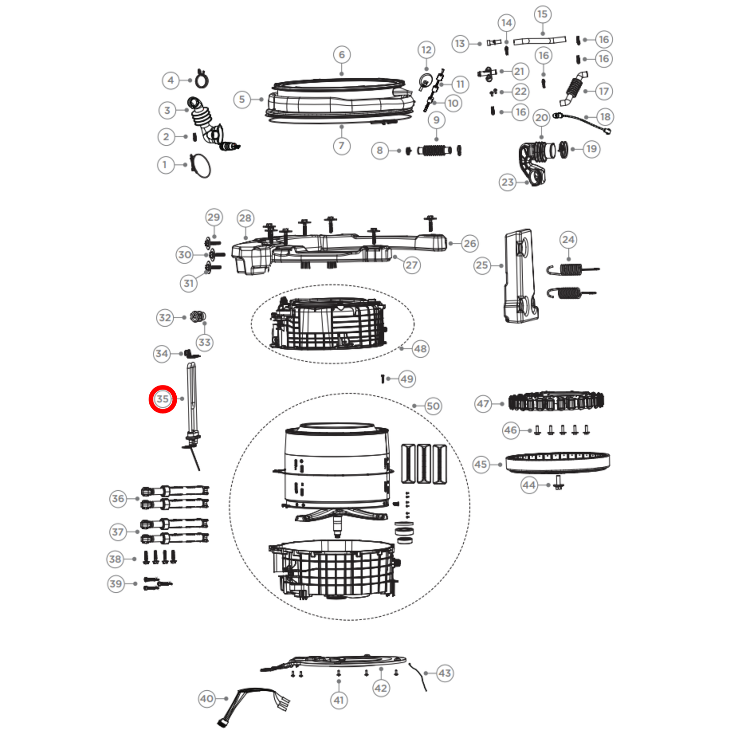 H0024000387 Fisher & Paykel, Haier Washing Machine Heating Element 1800W