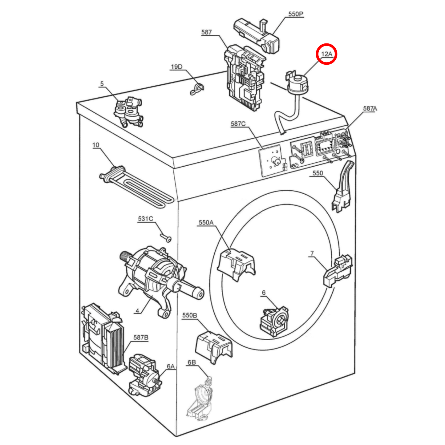 3792216040 AEG, Electrolux, Westinghouse Washing Machine Analogic Pressue Switch - 8583792216043