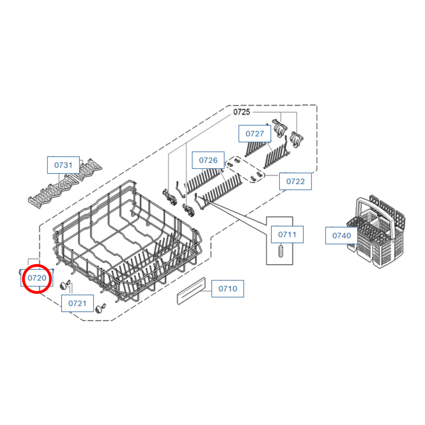 20003110 Bosch Dishwasher Lower Rack