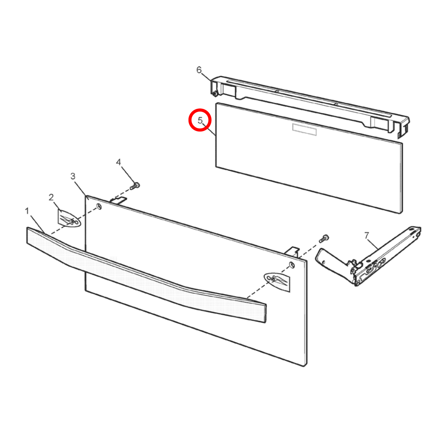 4055550018 Chef Westinghouse Oven Grill Door Inner Glass - 0255003700