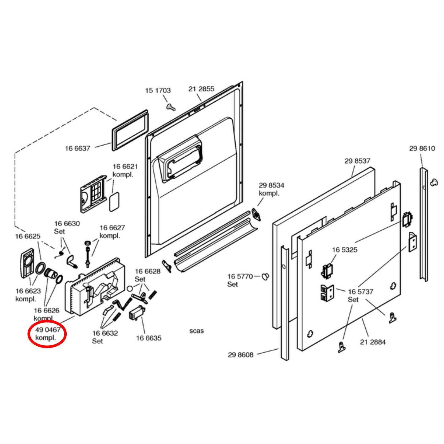 00490467 Bosch Dishwasher Deteregent Dispenser - 00490472