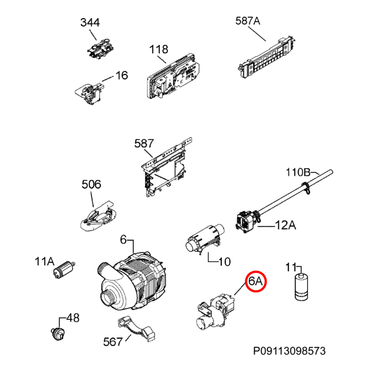 140000443022 AEG, Electrolux Washing Machine Drain Pump - 1113172306