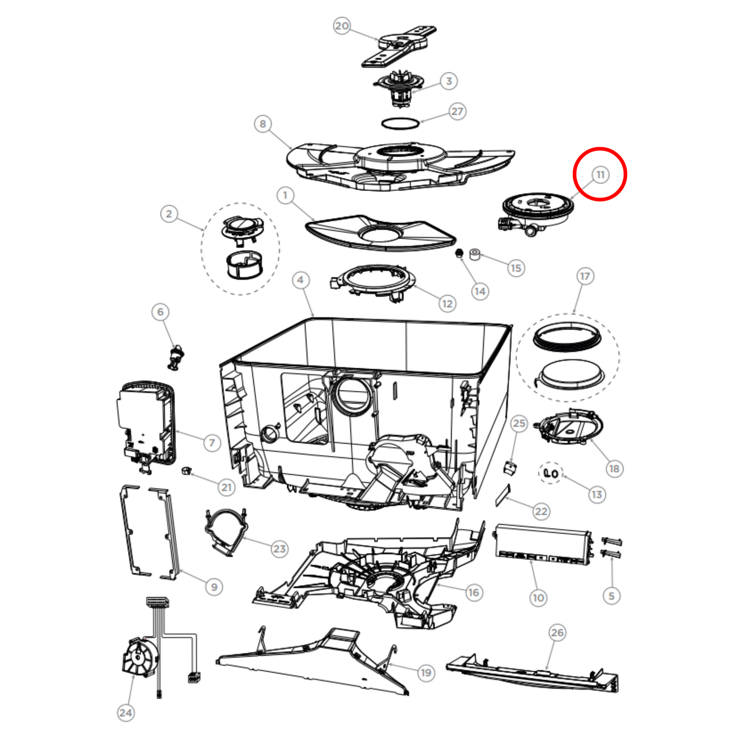 510922 Fisher & Paykel Dishwasher Motor Kit 608V