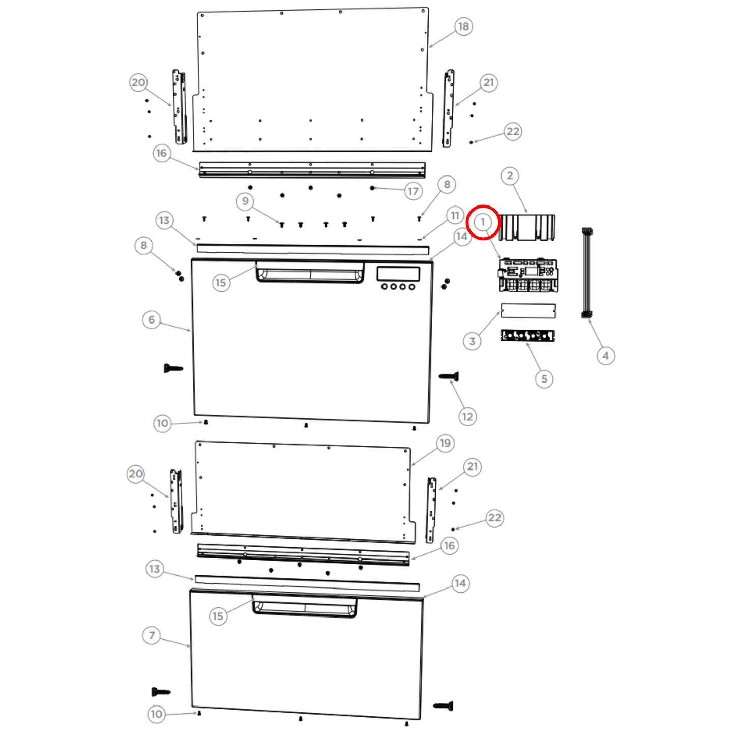 512019 Fisher & Paykel Dishdrawer Module PCB Display Kit