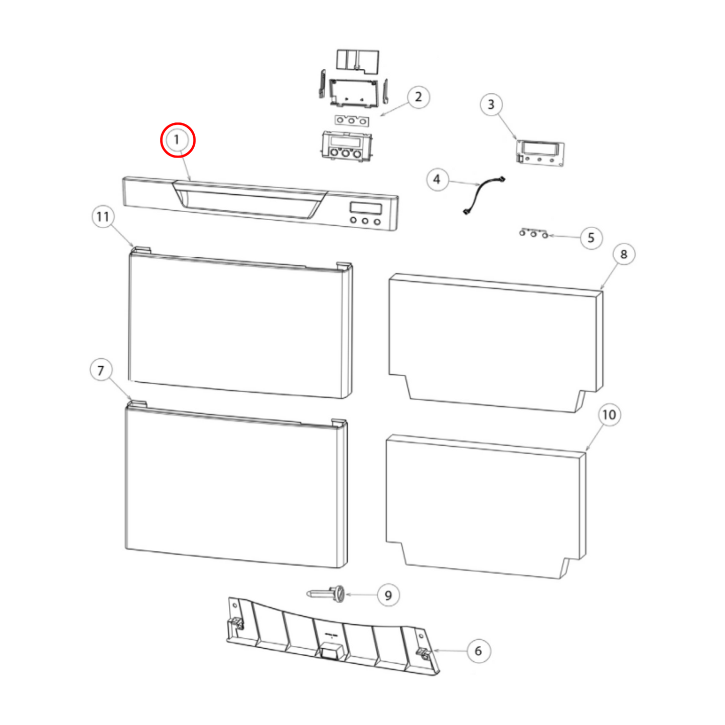 512484P Fisher & Paykel Dishdrawer Door Handle Kit - Silver (Pack of 2) - 522896, 510692