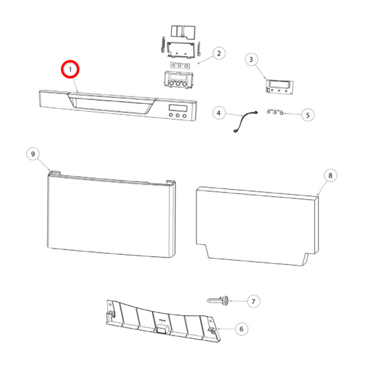 512485P Fisher & Paykel Dishwasher Handle Kit White Single - 522897