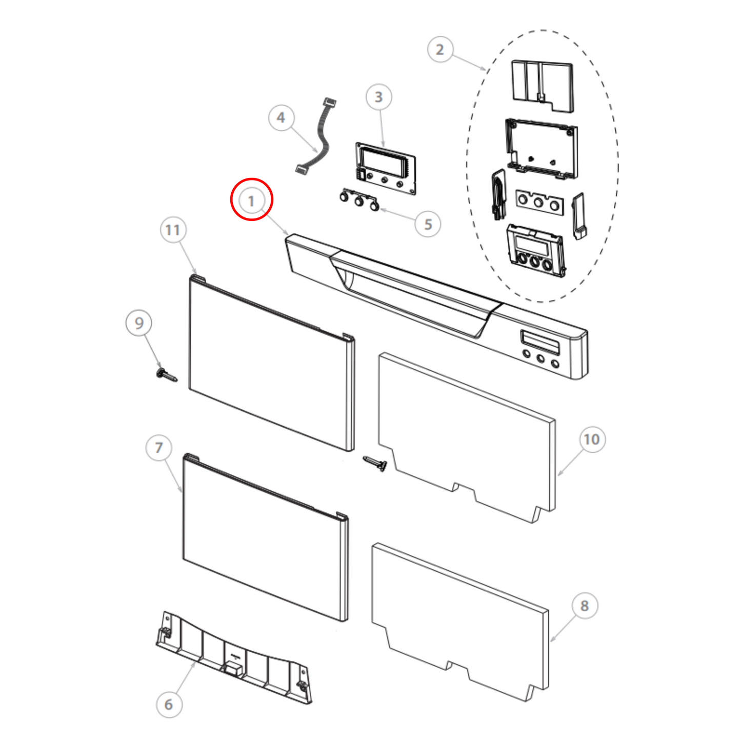 512487P Fisher & Paykel Dishwasher Door Handle - 510695 SS