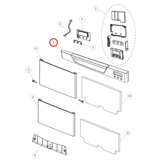 512488P Fisher & Paykel Dishwasher Door Handle Assembly White - 524081, 510696