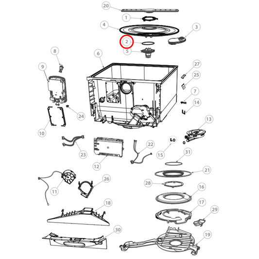 523049 Fisher & Paykel Dishwasher Rotor O Ring-Red