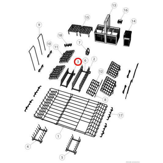 523591 Fisher & Paykel Dishwasher Crock Insert Left Back - 523153