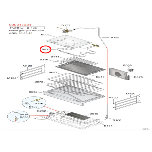 524023400 Baumatic, Euro, Technika Oven Top Grill Element