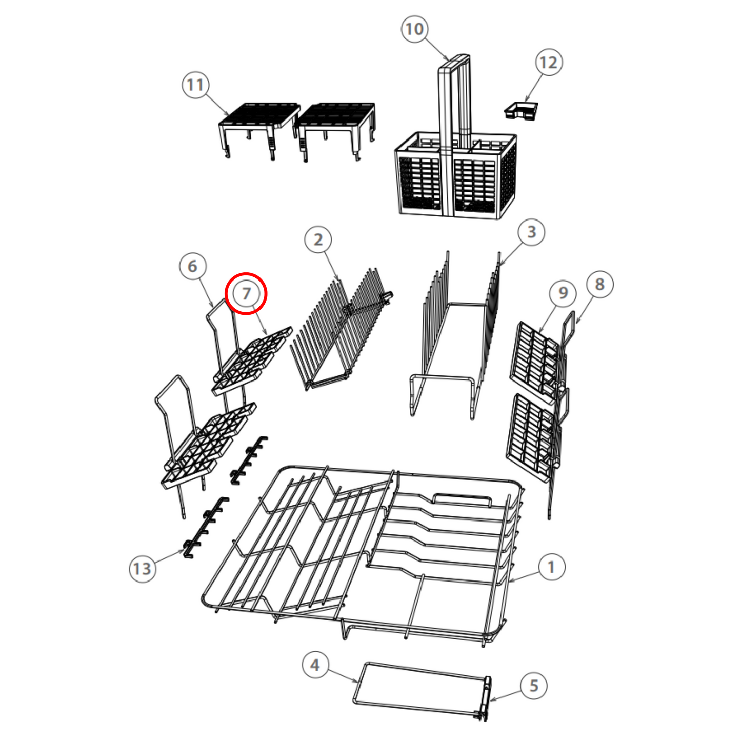 524471 Fisher & Paykel Dishwasher Cup Rack Angle 100Mm