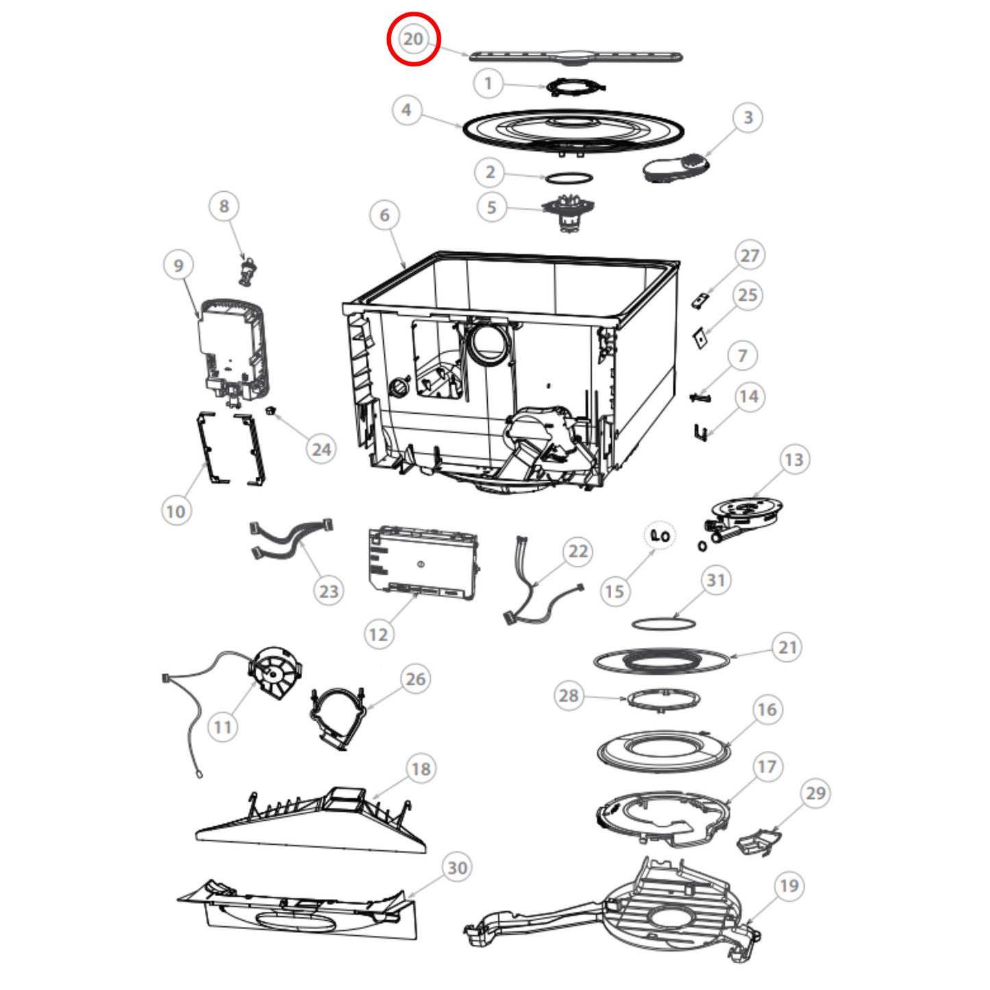 524786 Fisher & Paykel Dishwasher Spray Arm