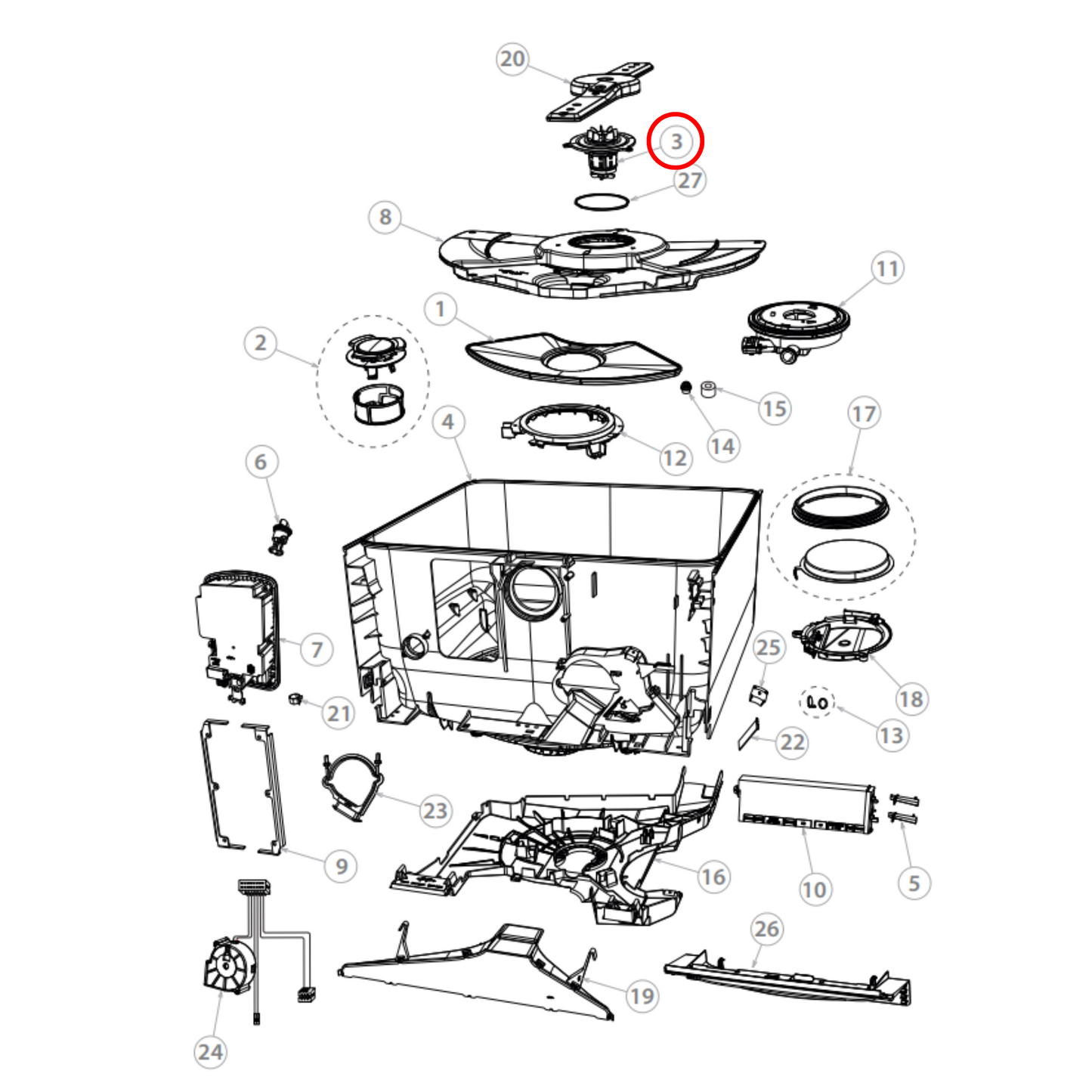 524922P Fisher & Paykel Dishdrawer Motor Rotor Assembly (Assy)