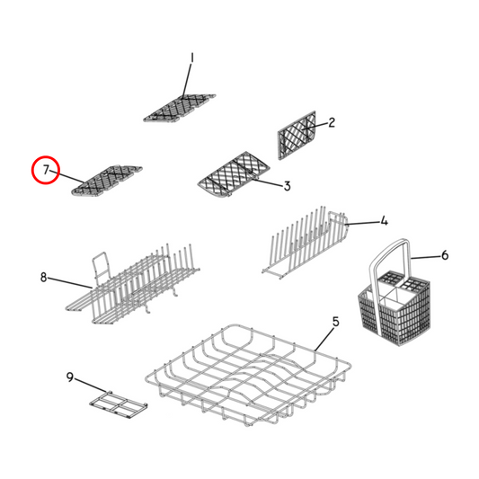 526375 Fisher & Paykel Dishwasher Fold Down Front Left Cup Rack