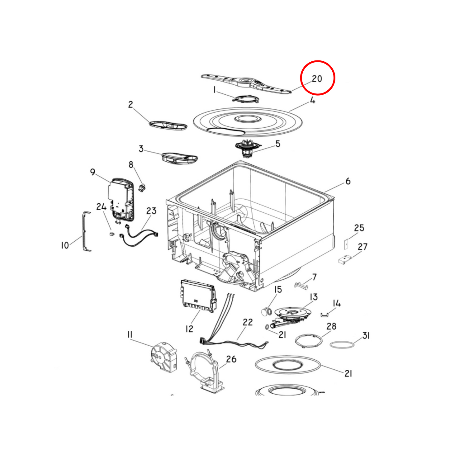 527475 Fisher & Paykel Dishwasher Spray Arm