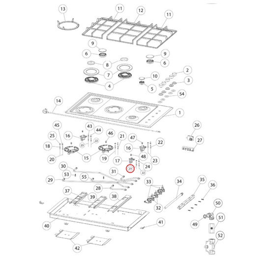 533145 Fisher & Paykel Cooktop Hob Electrode 630Mm