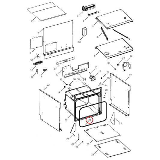 542554 Fisher & Paykel Oven Door Seal - BI603 SERIES