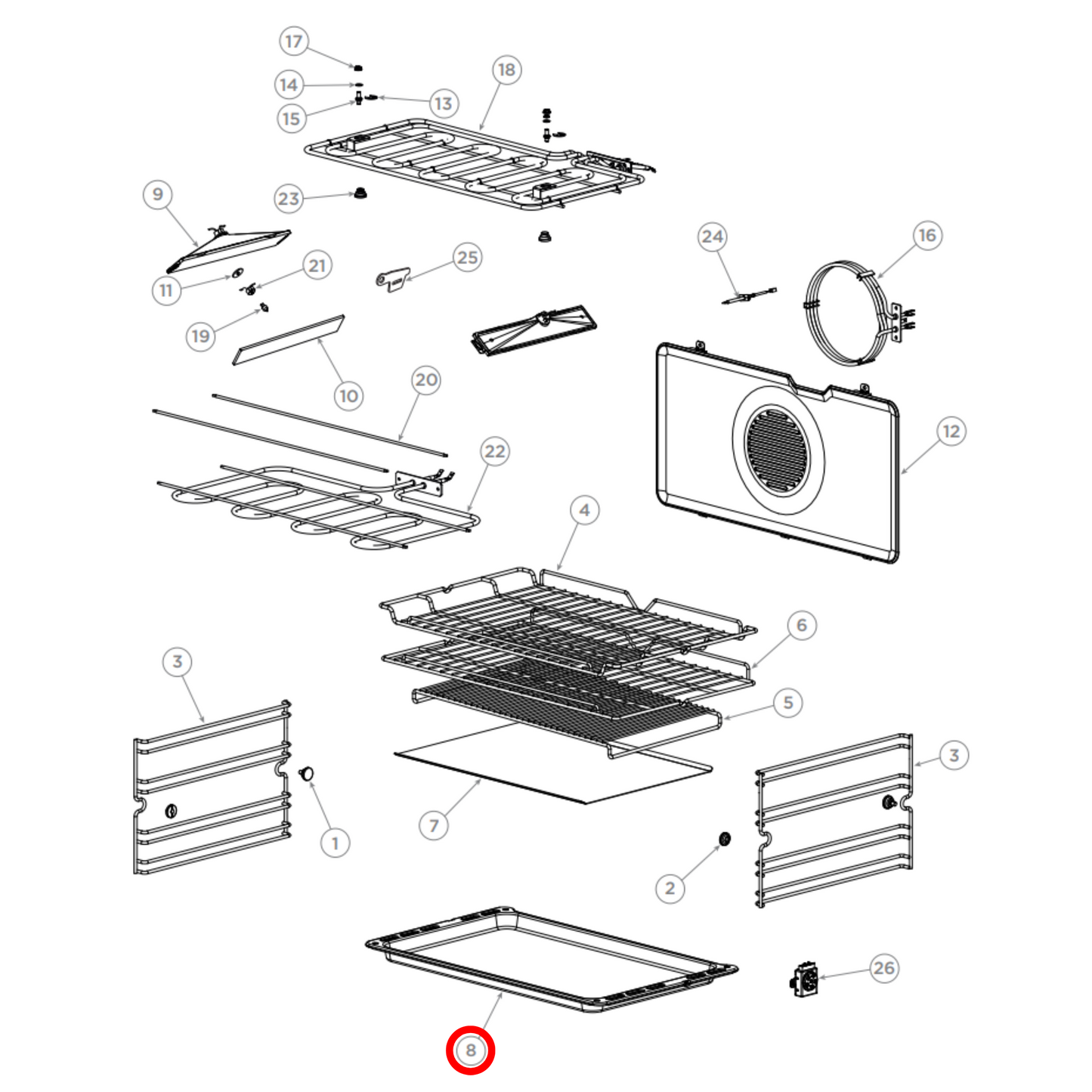 544455P Elba, Fisher & Paykel Oven Baking Tray
