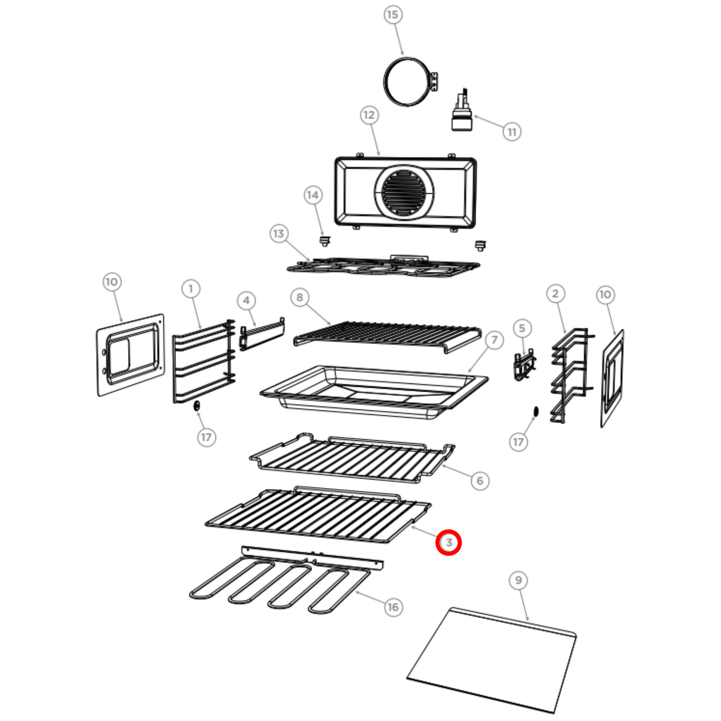 561147 Fisher & Paykel Oven Metal Flat Shelf