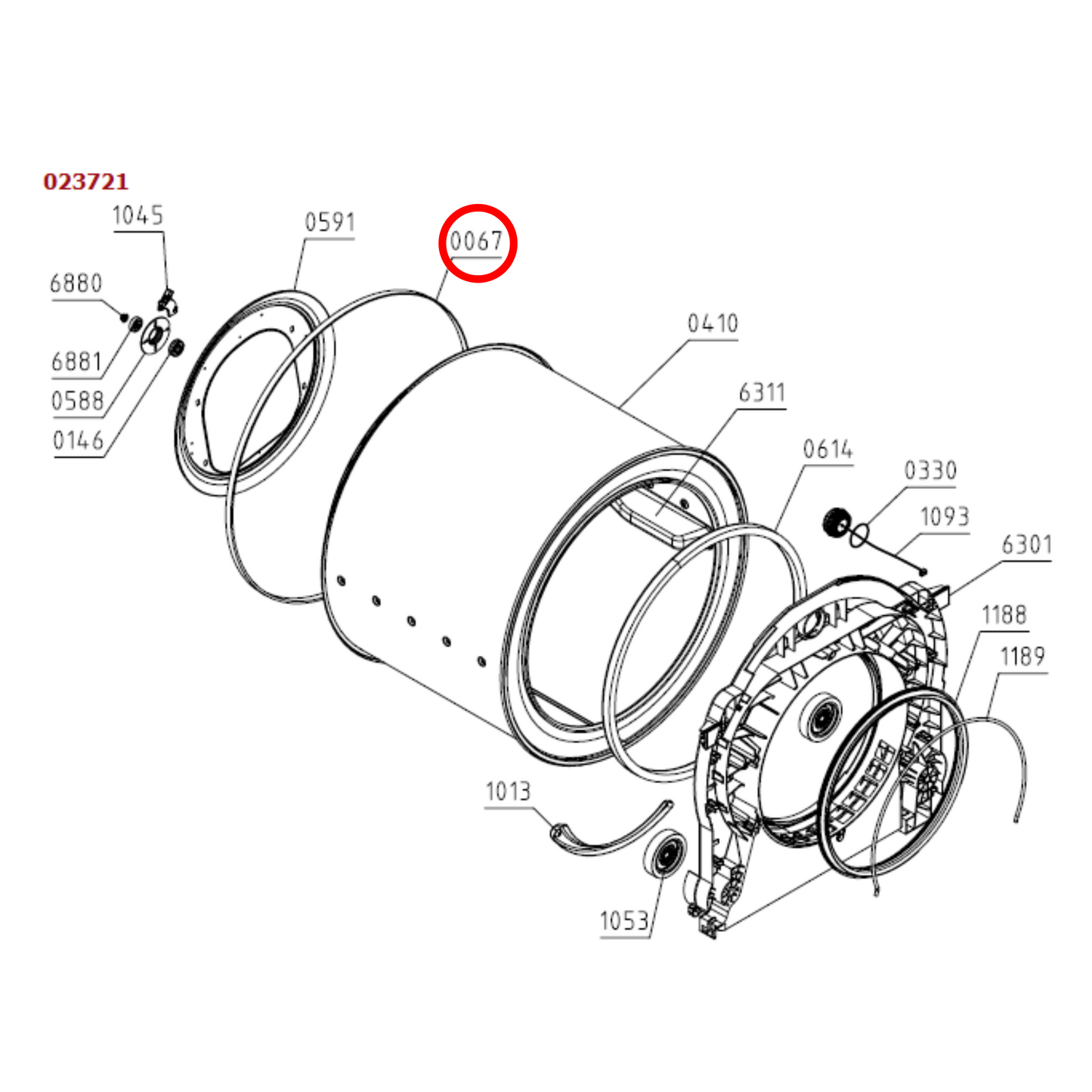 562038 Asko Dryer Drive Belt Poly-V 7PH1956 Hutchinson