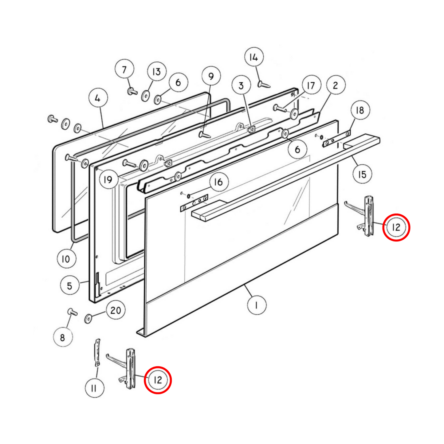 573660 Fisher & Paykel Oven Door Hinge