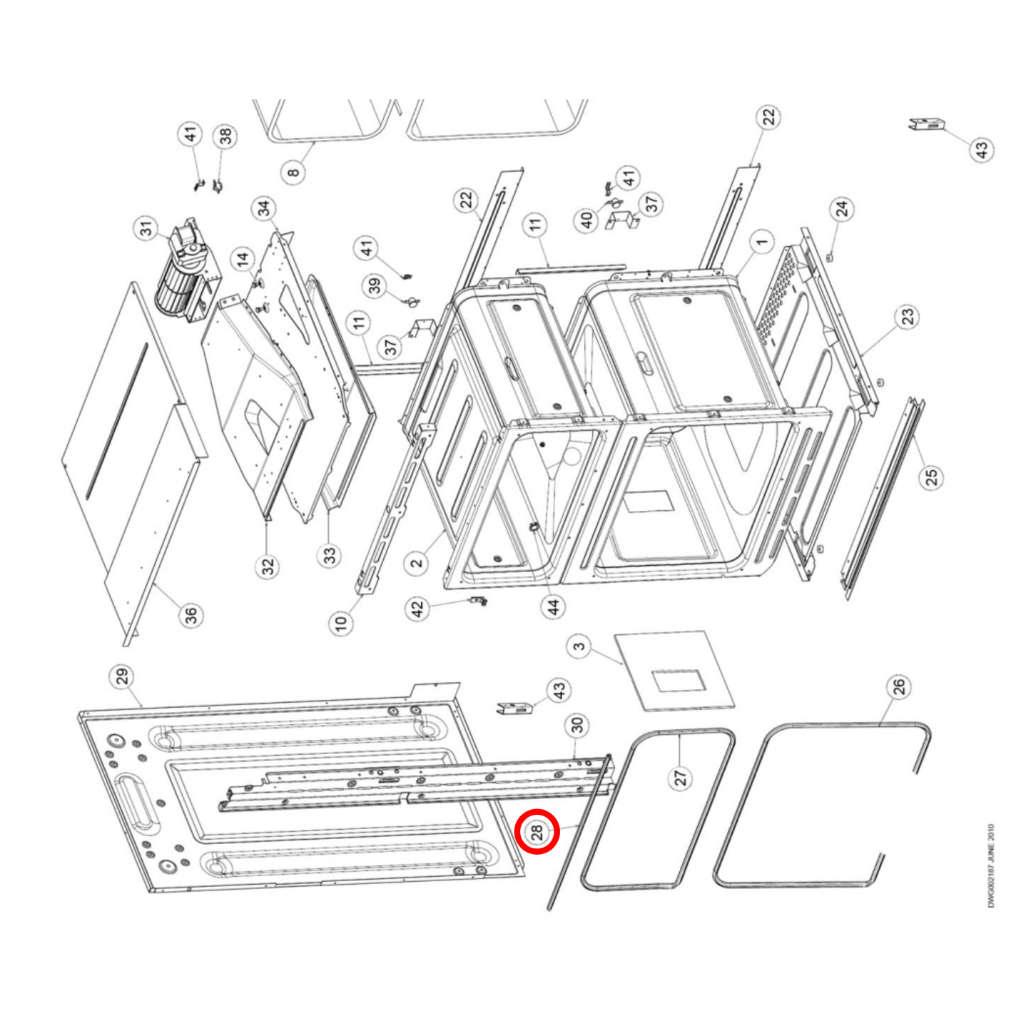 574063 Fisher & Paykel Oven Small Top Seal