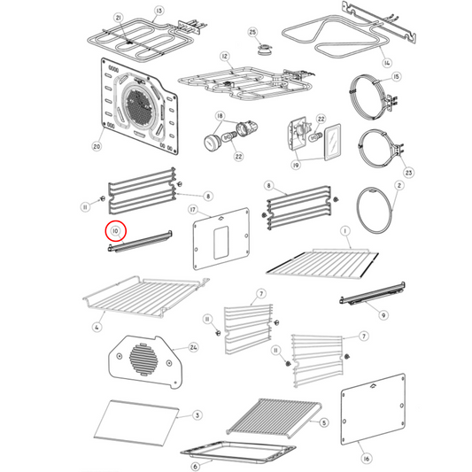 574089 Fisher & Paykel Oven Telescopic Runner - Left Hand