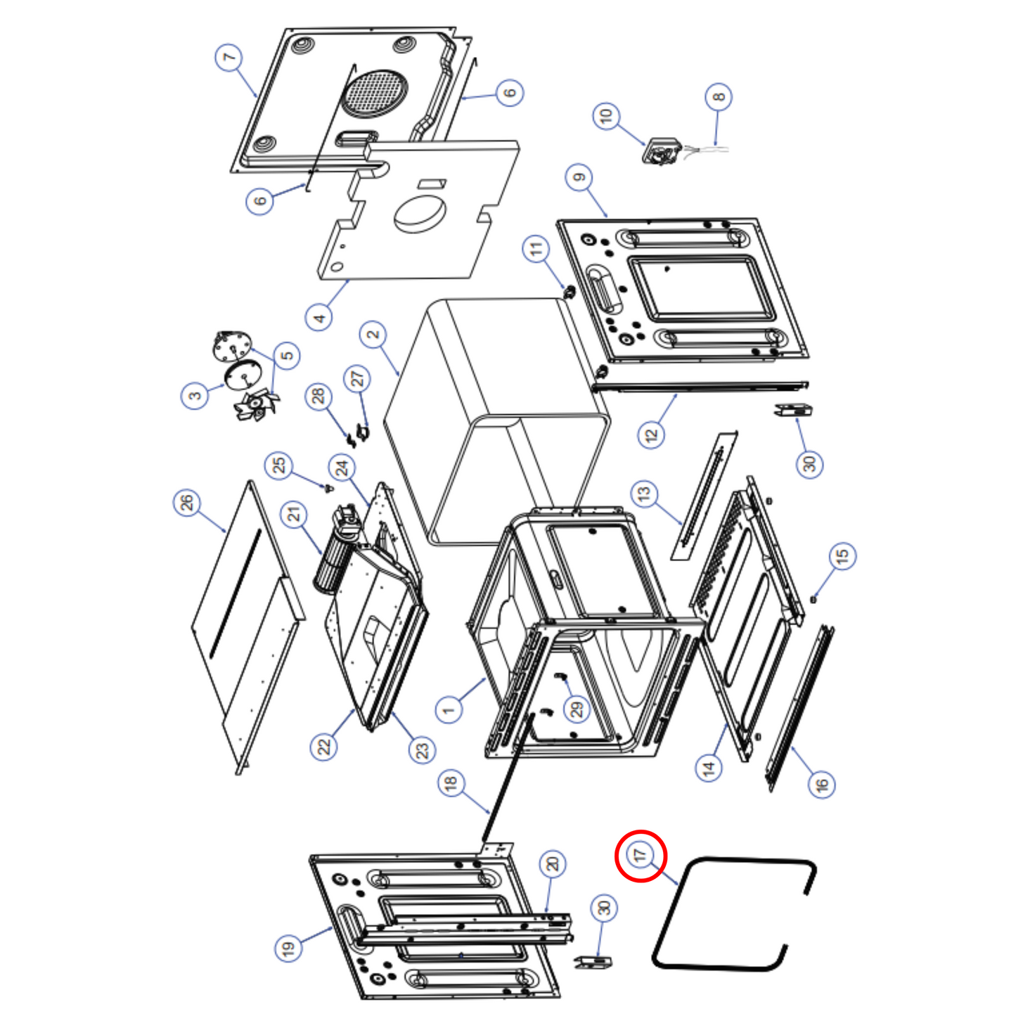 574424 Fisher & Paykel Oven Door Seal 53LT - 053087