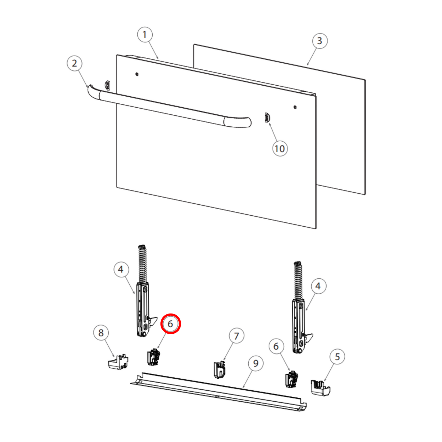 574832 Fisher & Paykel Oven Door Glass Retainer