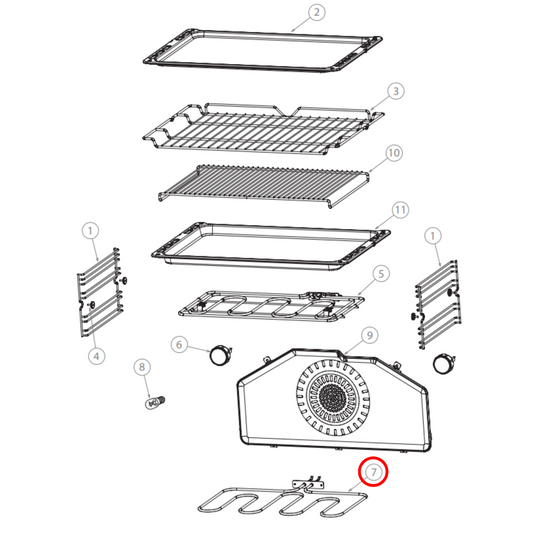 575741 Elba, Fisher & Paykel Oven Lower Grill Heating Element - 544457