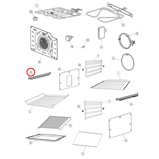 577355 Fisher & Paykel Oven Runner Telescopic Left Side Q3