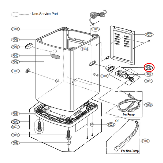 5859EA1006S LG Top Load Washing Machine Drain Pump (With Housing) 220-240V 50Hz 30W