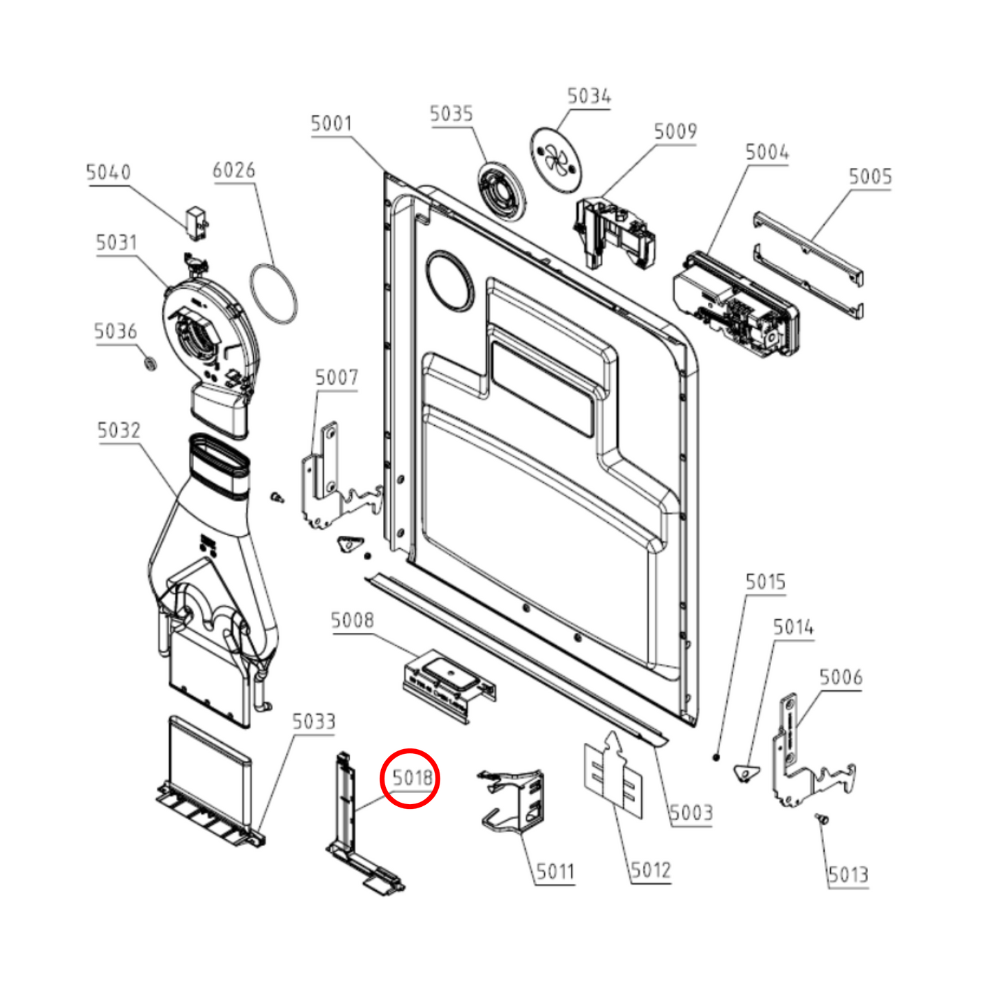 587282 Asko Dishwasher Status Light Short GY UL4