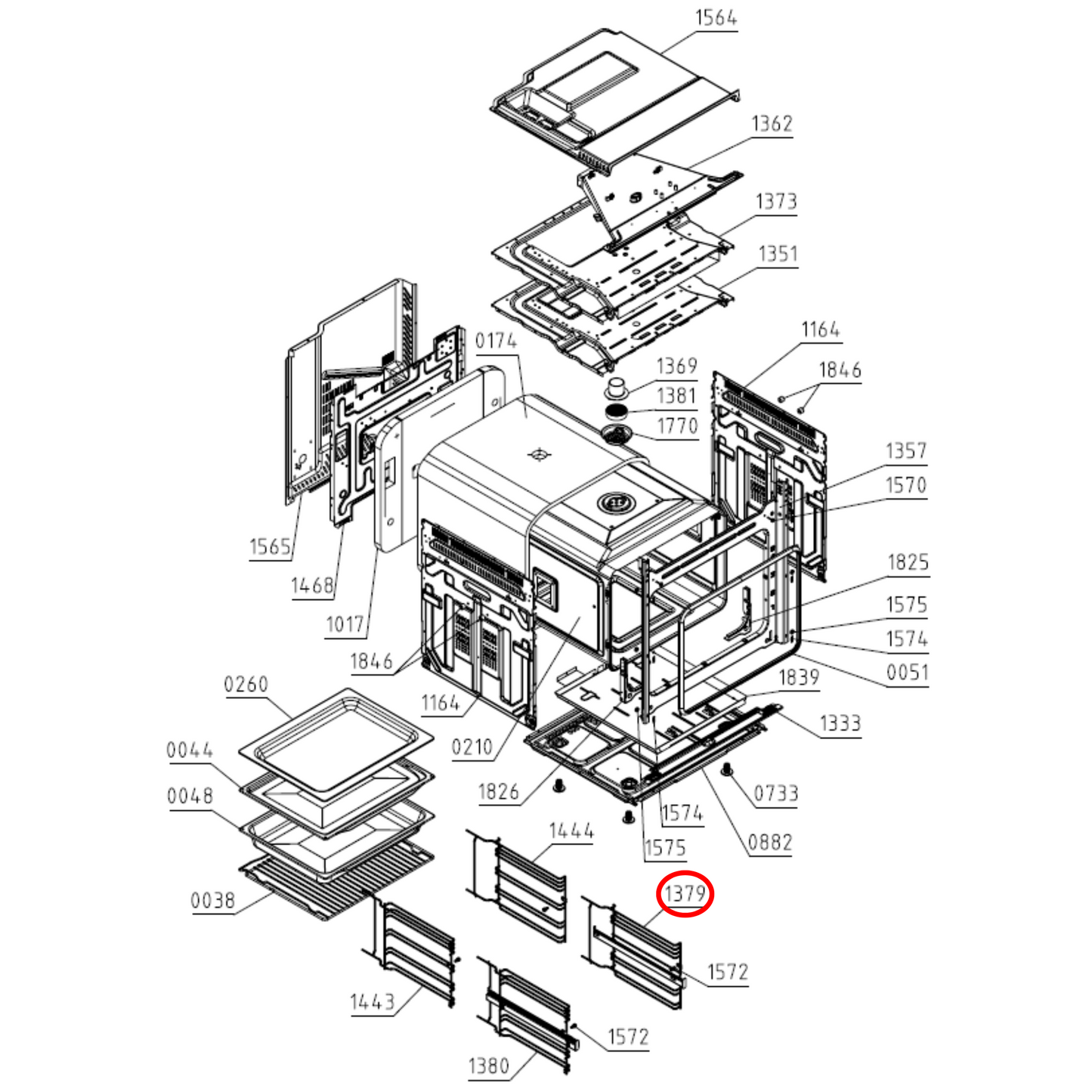 622373 Asko Oven Guide Right Assembly