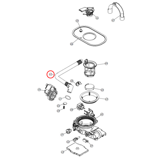 640311 Asko Dishwasher Set Discharge Hose EU O-Ring
