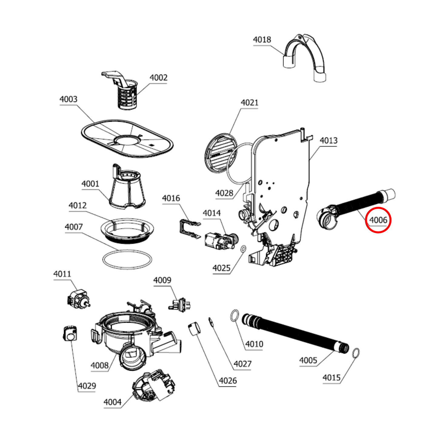 689755 Asko Dishwasher Drain Hose With Clamp