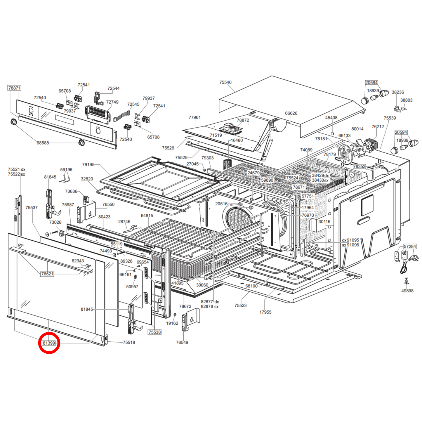 692532359 Smeg Oven Outer Door Glass