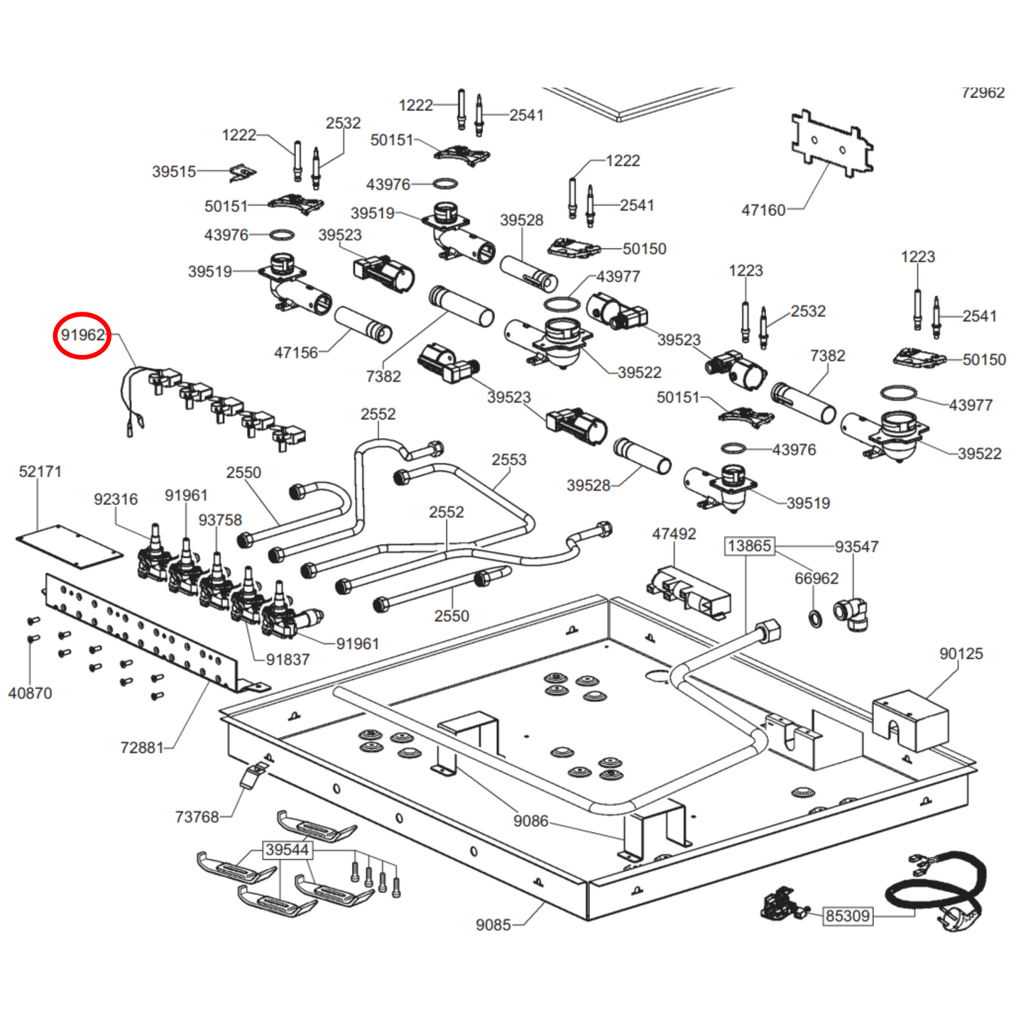 694490934 Smeg Cooktop Microswitch Ignition Assembly