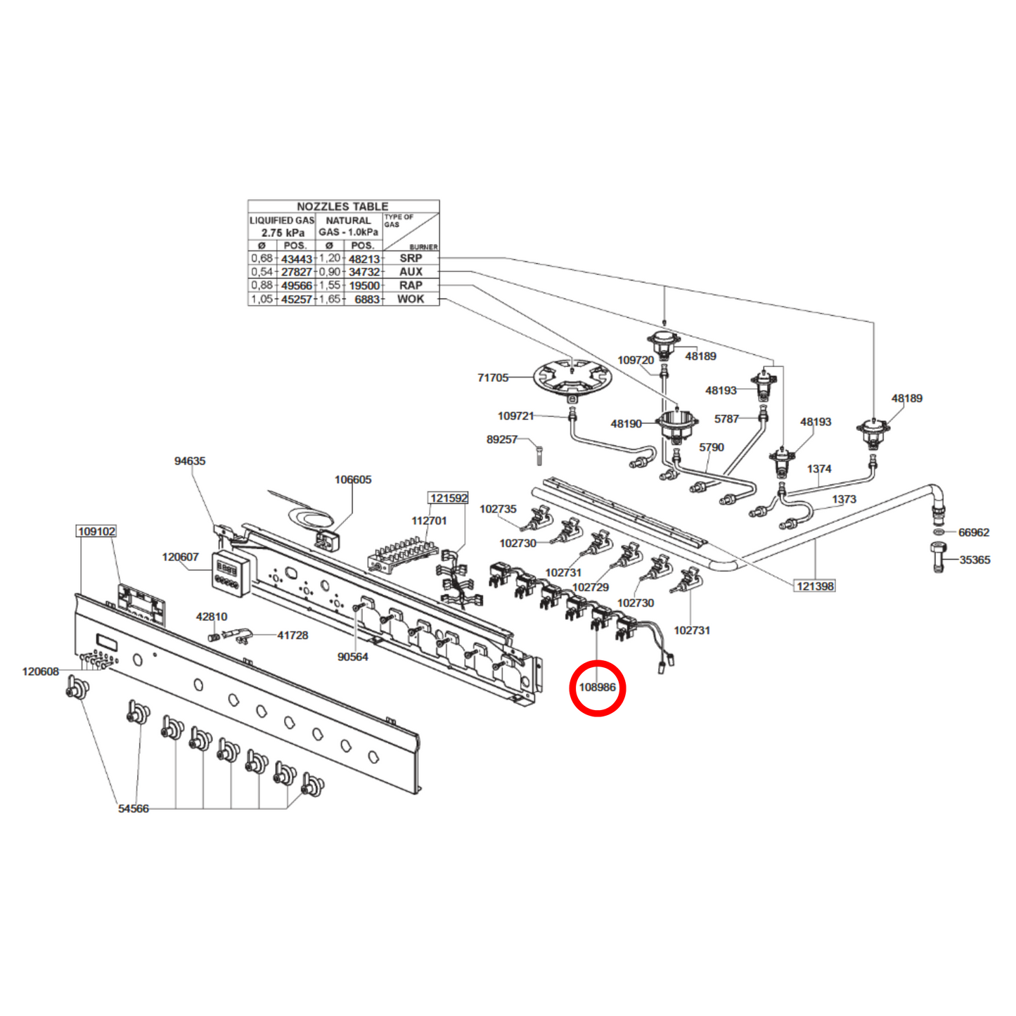694491102 Smeg Oven Microswitch Daisy Chain Assembly