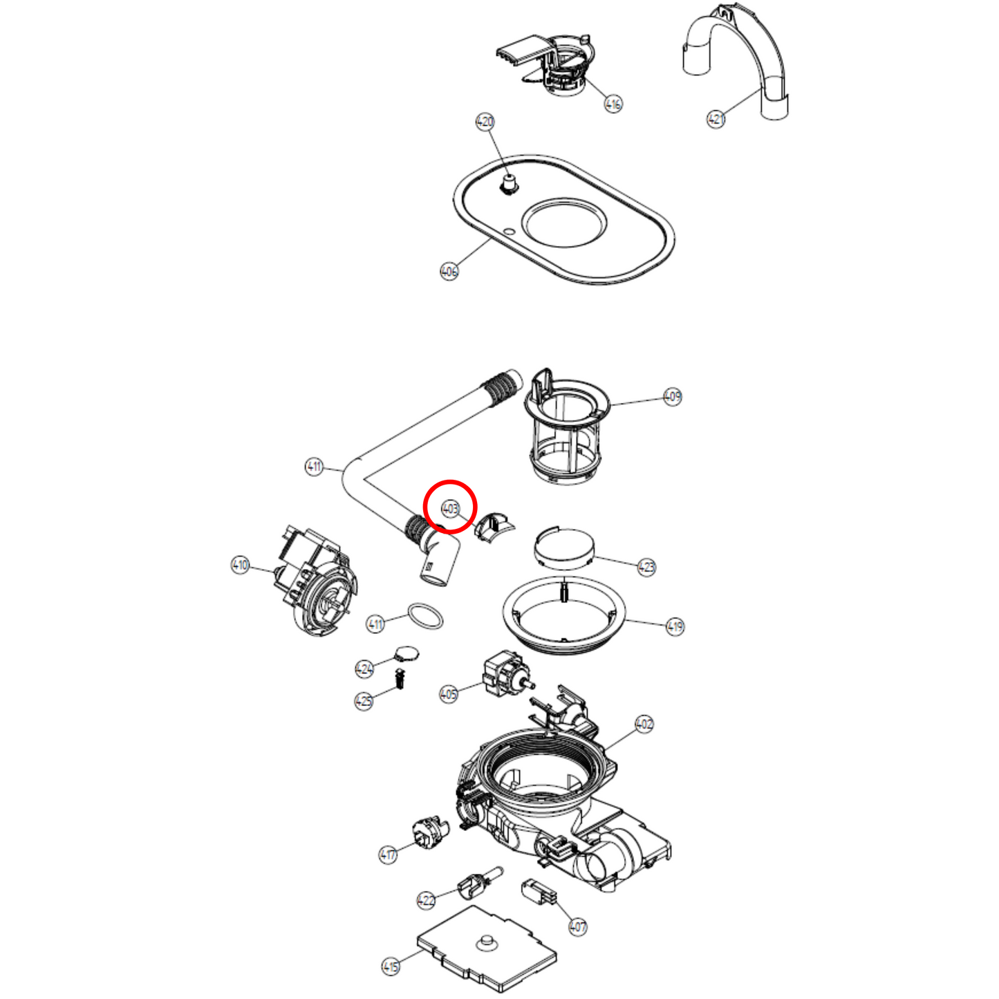 700355 Asko Dishwasher Rinse Bottom Plug