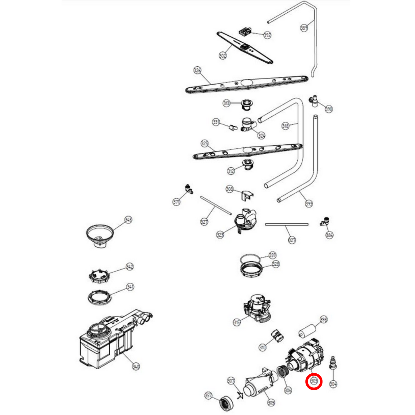 700364 Asko Dishwasher Washing Pump Circulation Motor