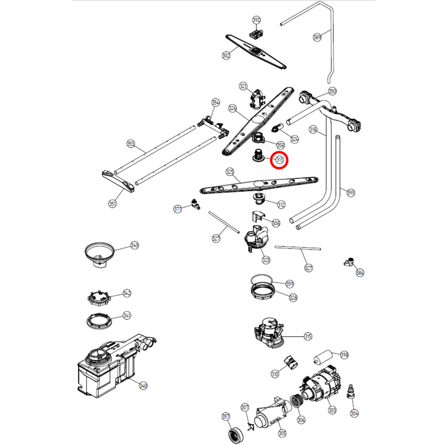 700382 Asko Dishwasher Bearing