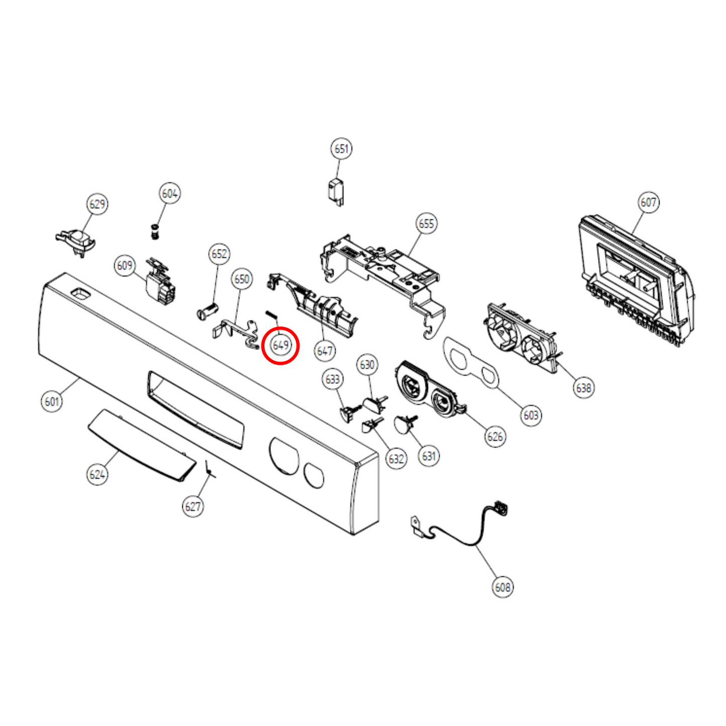 700449 Asko Dishwasher Door Spring