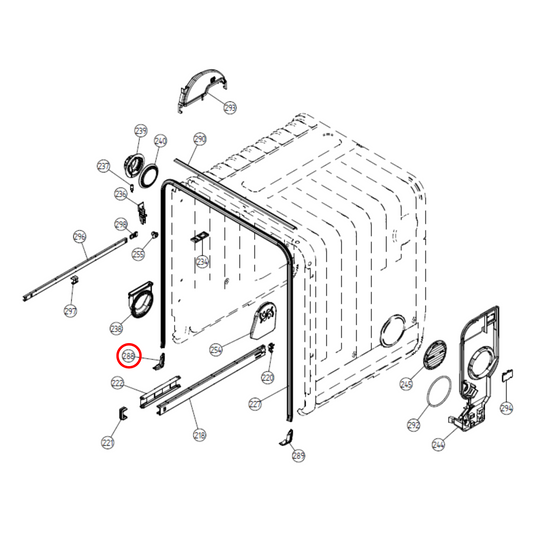 700518 Asko Dishwasher Corner Seal