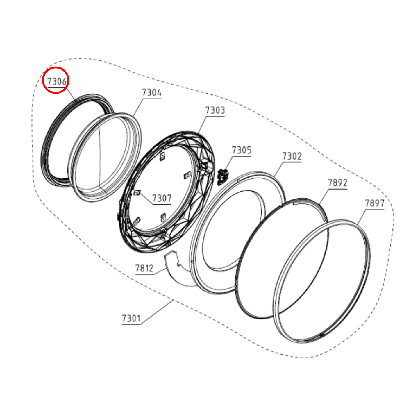 708850 Asko Washing Machine Door Seal