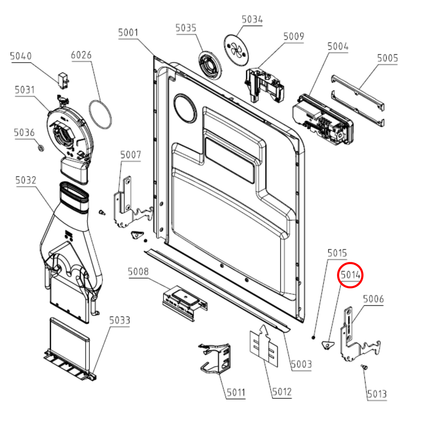 709327 Asko Dishwasher Hinge Right Hand