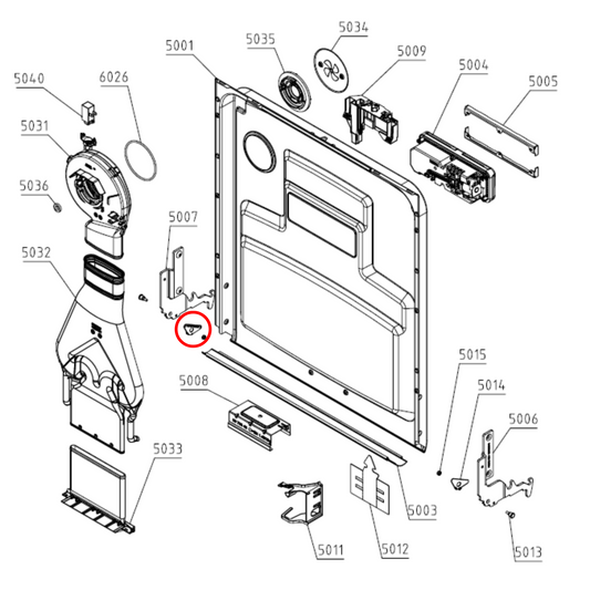 709328 Asko Dishwasher Hinge Washer Left Hinge