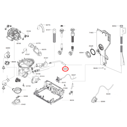 758974128 Smeg Dishwasher Hose Sump To Airbreak